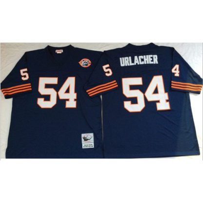 Mitchell&Ness Chicago Bears #54 Brian Urlacher Blue Big No. Throwback Stitched NFL Jersey