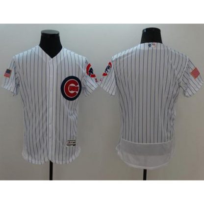 Chicago Cubs Blank White Fashion Stars & Stripes Flexbase Authentic Stitched MLB Jersey