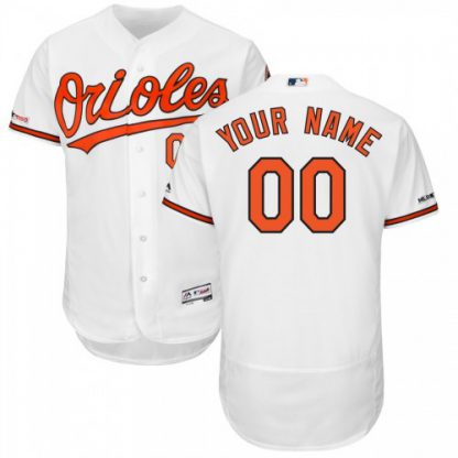 Baltimore Orioles Majestic Home Flex Base Authentic Collection Custom Jersey White