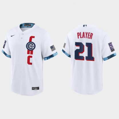Chicago Cubs Custom 2021 Mlb All Star Game Fan's Version White Jersey