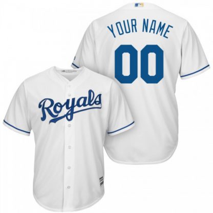 Kansas City Royals Majestic Cool Base Custom Jersey White