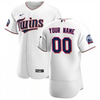 Minnesota Twins Custom Men's Nike White Home 2020 60th Season Authentic Team MLB Jersey