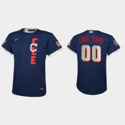 Cleveland Indians Custom Youth 2021 Mlb All Star Game Navy Jersey