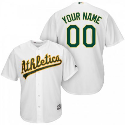 Oakland Athletics Majestic Cool Base Custom Jersey White