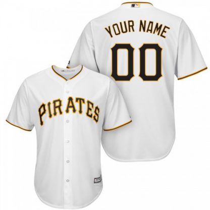 Pittsburgh Pirates Majestic Cool Base Custom Jersey White