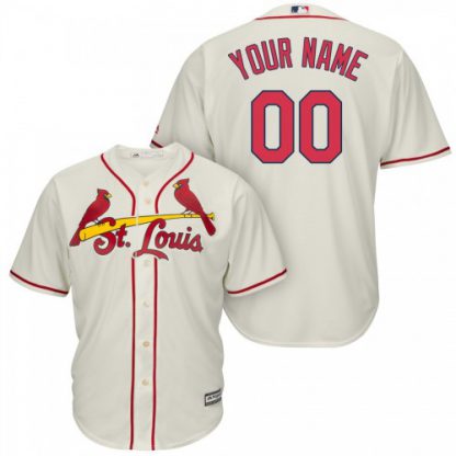 St. Louis Cardinals Majestic Cool Base Custom Jersey Cream