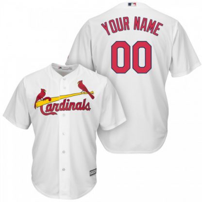 St. Louis Cardinals Majestic Cool Base Custom Jersey White