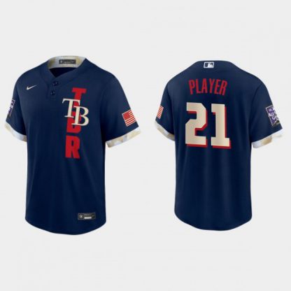 Tampa Bay Rays Custom 2021 Mlb All Star Game Fan's Version Navy Jersey