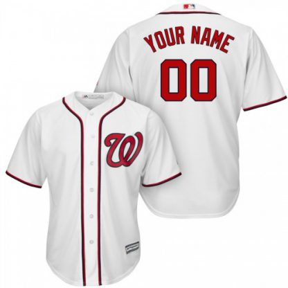 Washington Nationals Majestic Cool Base Custom Jersey White