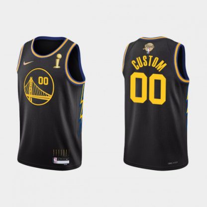 Golden State Warriors Custom Men's Nike Black 2021-22 NBA Finals Champions Swingman Jersey