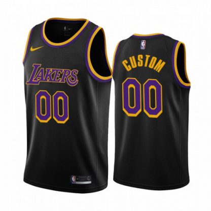 Los Angeles Lakers Personalized Black NBA Swingman 2020-21 Earned Edition Jersey