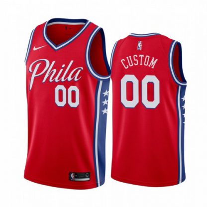 Nike 76ers Custom Red 2019-20 Statement Edition NBA Jersey