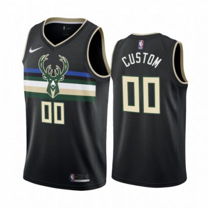 Nike Bucks Custom Black 2019-20 Statement Edition NBA Jersey
