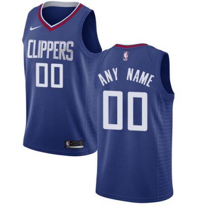 Men's Nike Clippers Personalized Swingman Blue NBA Icon Edition Jersey