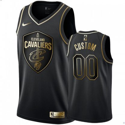 Nike Cavaliers Custom Men's Black Golden Edition Swingman NBA Jersey