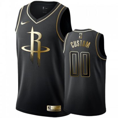 Nike Rockets Custom Men's Black Golden Edition Swingman NBA Jersey