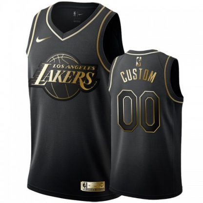 Nike Lakers Custom Men's Black Golden Edition Swingman NBA Jersey