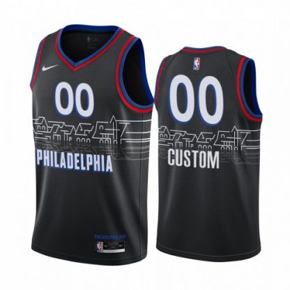 Men's Nike 76ers Personalized Swingman Black NBA 2020-21 City Edition Jersey
