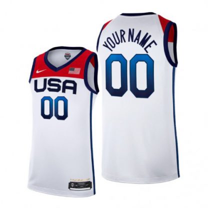 Men's Nike Custom White USA Basketball 2020 Summer Olympics Player Jersey