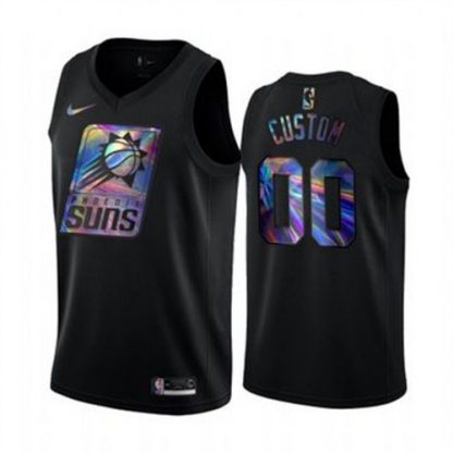 Nike Suns Custom Men's Iridescent Holographic Collection NBA Jersey - Black