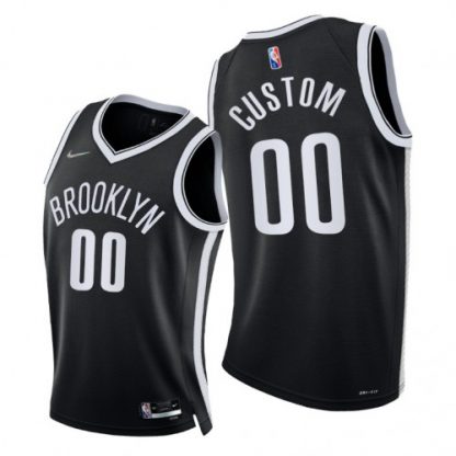 Nike Nets Custom Men's 2021-22 75th Diamond Anniversary NBA Jersey Black
