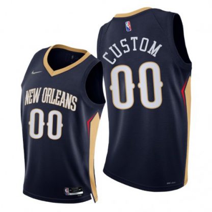 Nike Pelicans CustomMen's 2021-22 75th Diamond Anniversary NBA Jersey Navy