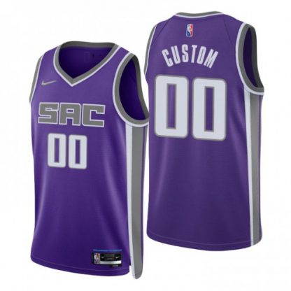 Nike Kings Custom Purple Men's 2021-22 NBA 75th Anniversary Diamond Swingman Jersey - Icon Edition