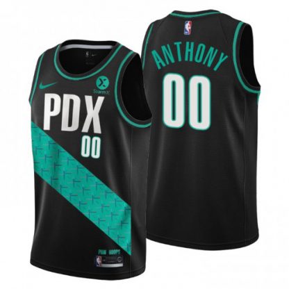 Nike Blazers Custom Men's 2022-23 City Edition NBA Jersey - Cherry Blossom Black