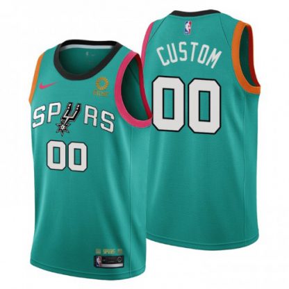 Nike Spurs Custom Men's 2022-23 City Edition NBA Jersey - Cherry Blossom Teal