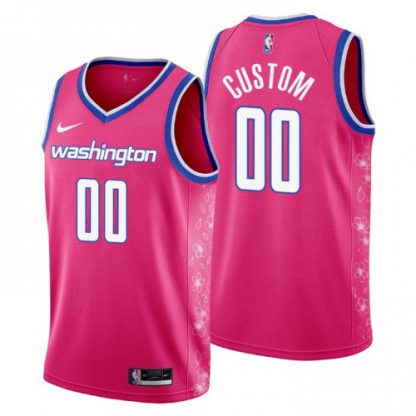 Nike Wizards Custom Men's 2022-23 City Edition NBA Jersey - Cherry Blossom Pink