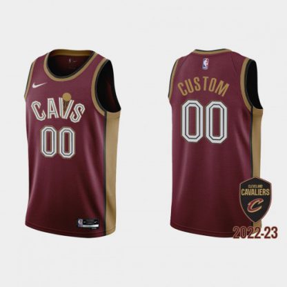 Nike Cavaliers Custom White Men's Wine 2022-23 NBA Jersey - City Edition