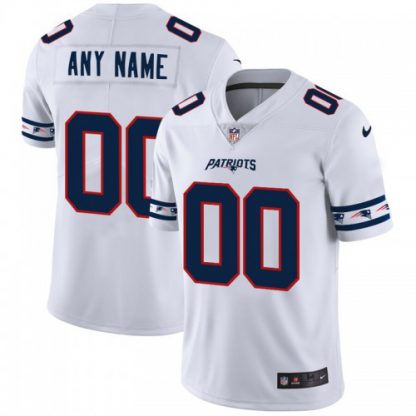 New England Patriots Custom Nike White Team Logo Vapor Limited NFL Jersey