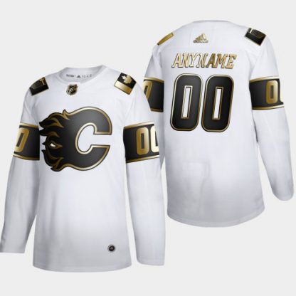 Calgary Flames Custom Men's Adidas White Golden Edition Limited Stitched NHL Jersey