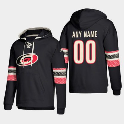 Carolina Hurricanes Personalized Lace-Up Pullover Hoodie Black