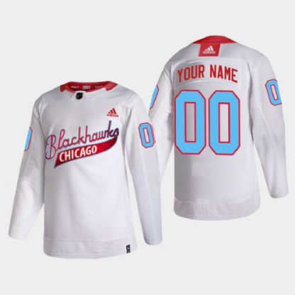 Chicago Blackhawks Custom Men's White One Community Night NHL Jersey