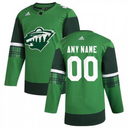 Minnesota Wild Men's Adidas 2020 St. Patrick's Day Custom Stitched NHL Jersey Green
