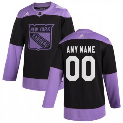 New York Rangers Adidas Hockey Fights Cancer Custom Practice Jersey Black