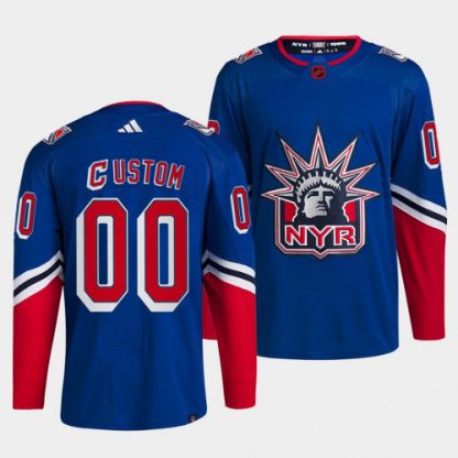 New York Rangers Custom Men's adidas Reverse Retro 2.0 Authentic Player Jersey - Blue