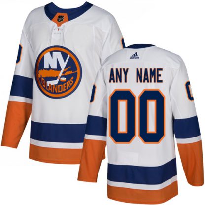 Men's Adidas Islanders Personalized Authentic White Road NHL Jersey