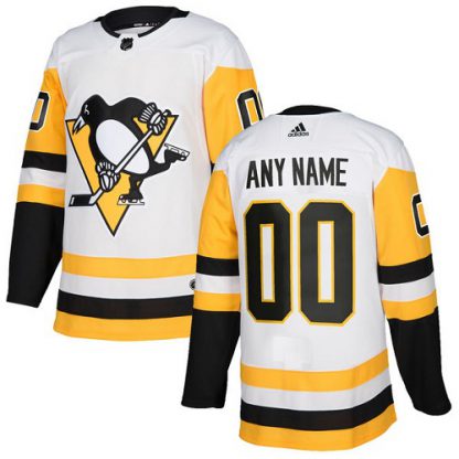 Men's Adidas Penguins Personalized Authentic White Road NHL Jersey