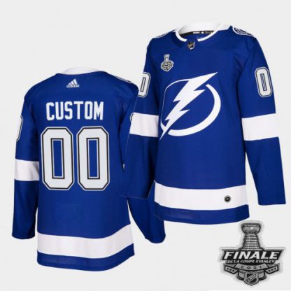 Adidas Lightning Custom Blue Home Authentic 2021 NHL Stanley Cup Final Patch Jersey