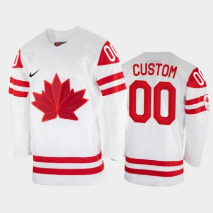 Canada Hockey Custom Men's Nike Beijing 2022 Winter Olympics Home Jersey - White