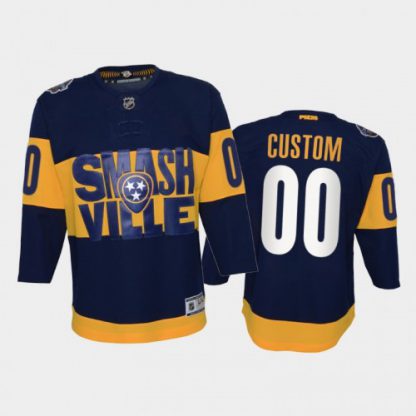Adidas Predators Custom Youth 2022 Stadium Series Game NHL Jersey - Navy
