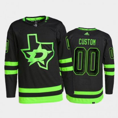 Adidas Stars Custom Men's 2021-22 Alternate Authentic NHL Jersey - Black