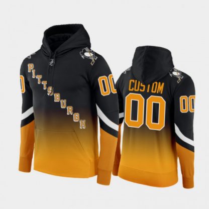 Adidas Penguins Custom 2021-22 Alternate NHL Hoodie - Black Gold Gradient