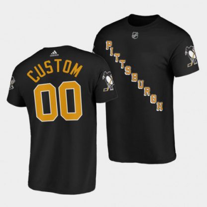 Adidas Penguins Custom Black Alternate Throwback 90s NHL T-Shirt