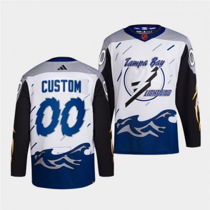 Tampa Bay Lightning Men's Custom adidas Reverse Retro 2.0 Authentic Player Jersey - White