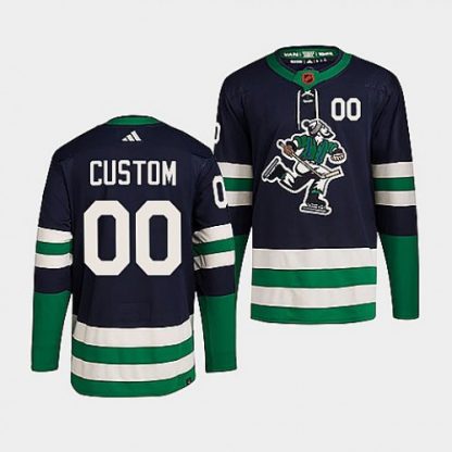 Vancouver Canucks Custom Men's adidas Reverse Retro 2.0 Authentic Player Jersey - Black