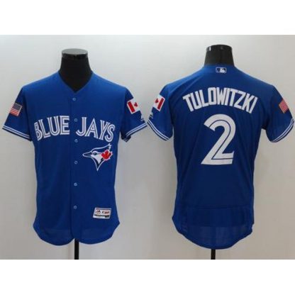 Toronto Blue Jays #2 Troy Tulowitzki Blue Fashion Stars & Stripes Flexbase Authentic Stitched MLB Jersey