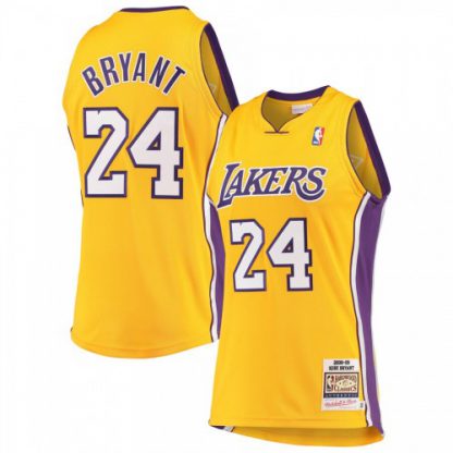 Mitchell & Ness Los Angeles Los Angeles Lakers #24 Kobe Bryant Hardwood Classics 2008-09 Authentic Stitched NBA Jersey Gold